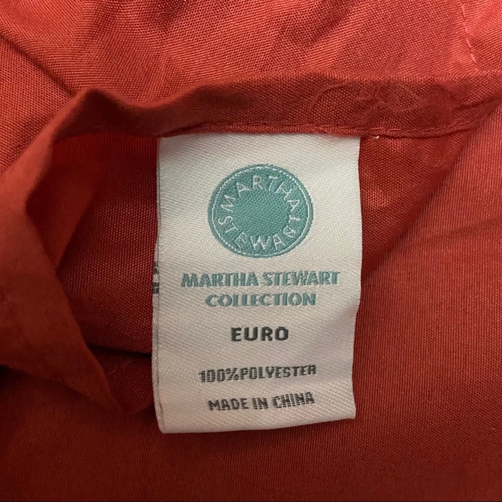Martha Stewart Burnt Orange Pillowcases Shams Full/Queen Sz 27” EURO Collection